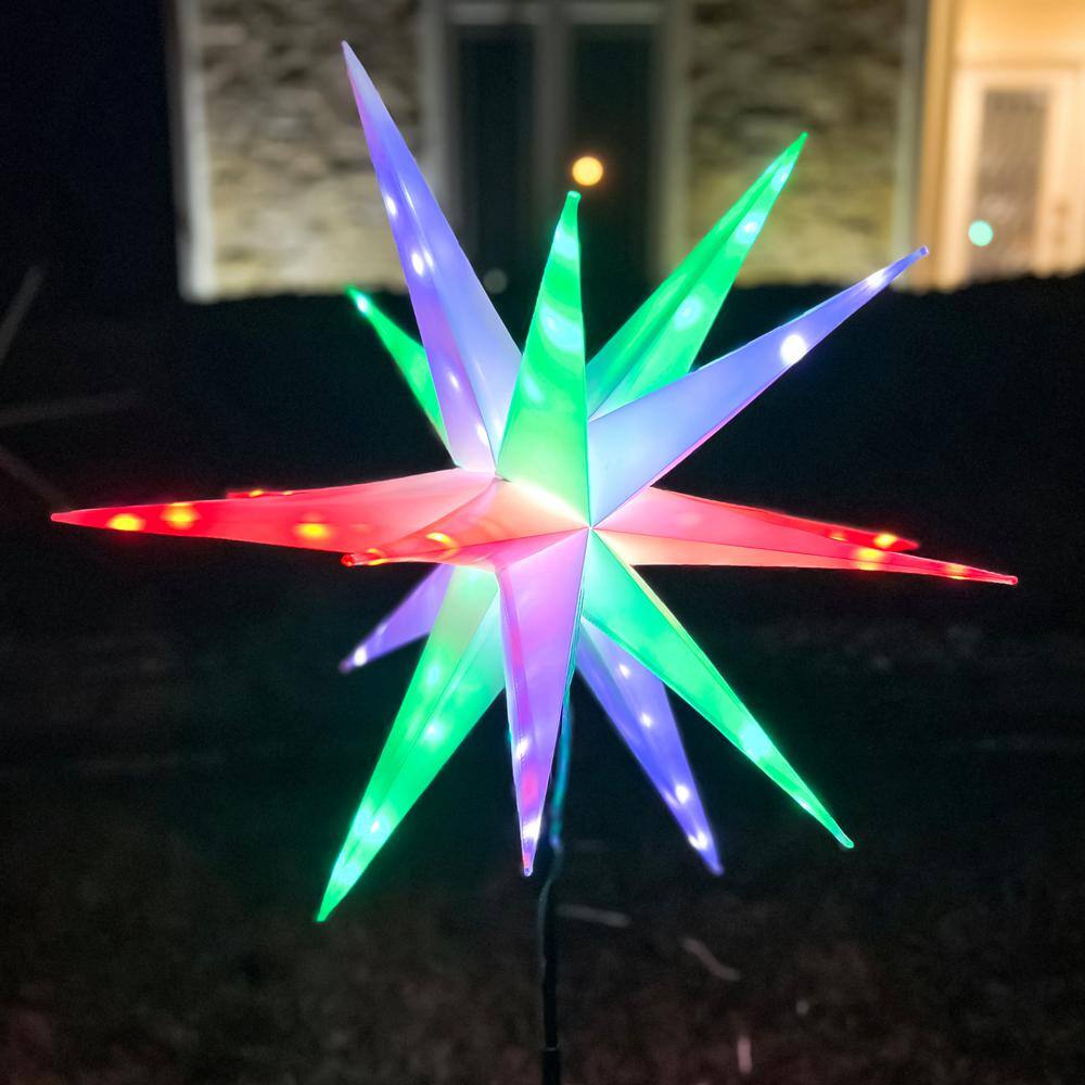 Twinklers 15 in. LED Decorative Star Indoor/Outdoor with Multiple Illumination Functions Yard Stake Hanging Hardware - Hercitys