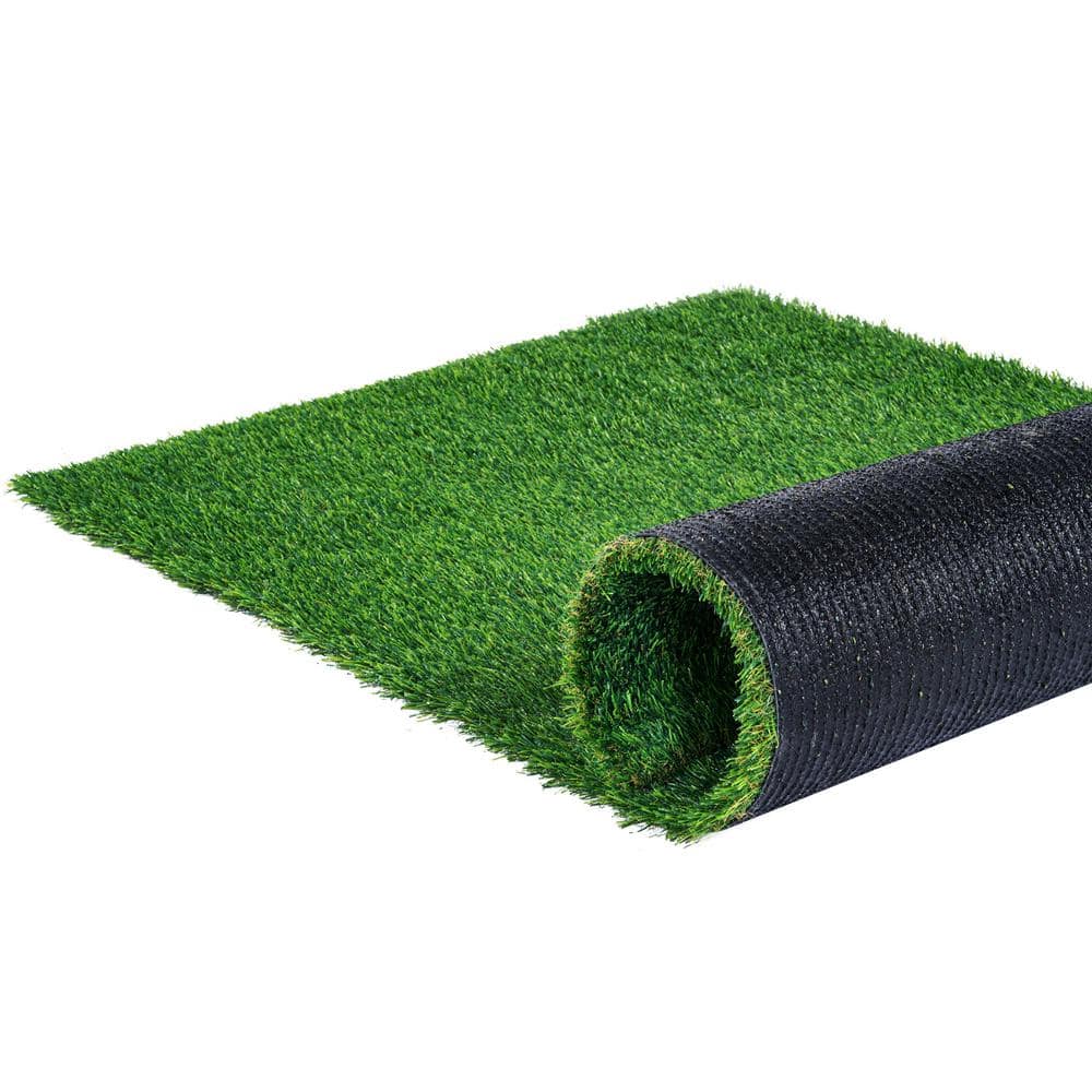 Artificial Grass 5 ft. x 10 ft. Green Turf 1.38 in. Fake Door Mat Artificial Grass with Drainage Holes Runner Rug - Hercitys