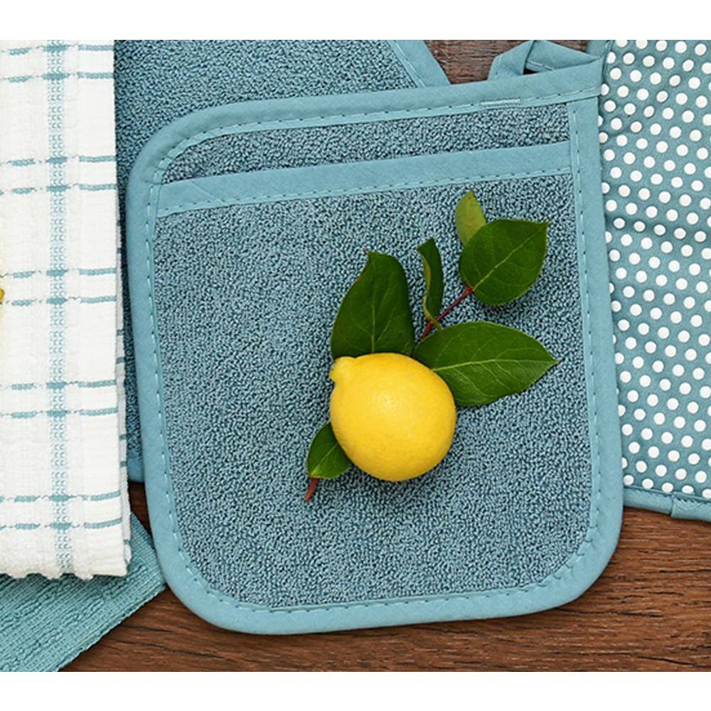 Dew Teal Royale Terry Cotton Pocket Mitt (2-Pack) - Hercitys