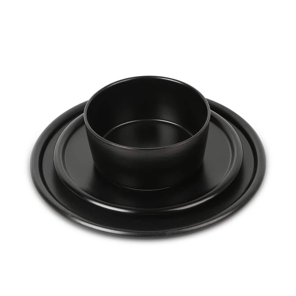 Eden 12-Piece Black Stoneware Dinnerware Set (Service for 4) - Hercitys