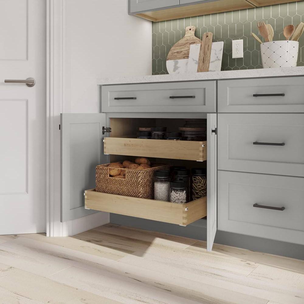 Shaker Full Overlay 19.75 in. W x 21 in. D x 3.5 in. H Roll Out Tray - Hercitys