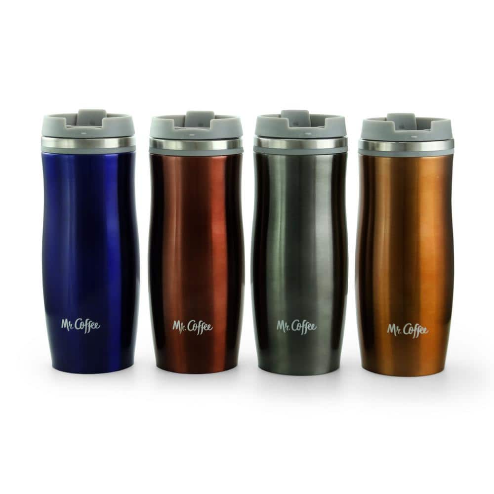 Kendrick 10 oz. Assorted Colors Stainless Steel Thermal Travel Tumbler (Set of 4) - Hercitys