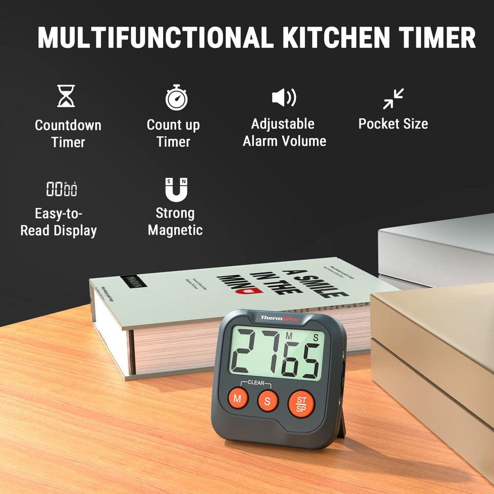 TM03W Digital Timer for Kids and Teachers Kitchen Timers for Cooking with 2-Level Alarm Volume Countdown Timer Stopwatch - Hercitys