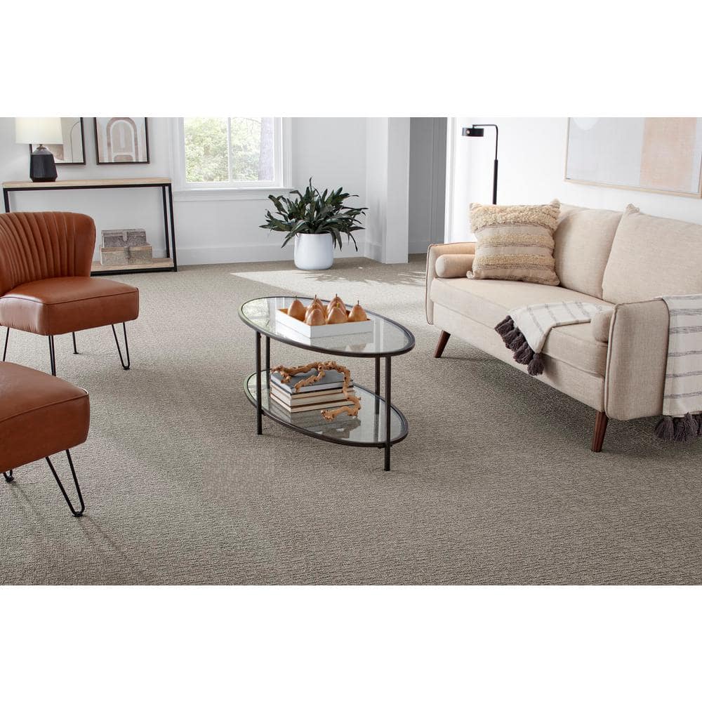 Twinkly Confection Smokey Haze Grey 45 oz. Triexta Installed Carpet - Hercitys