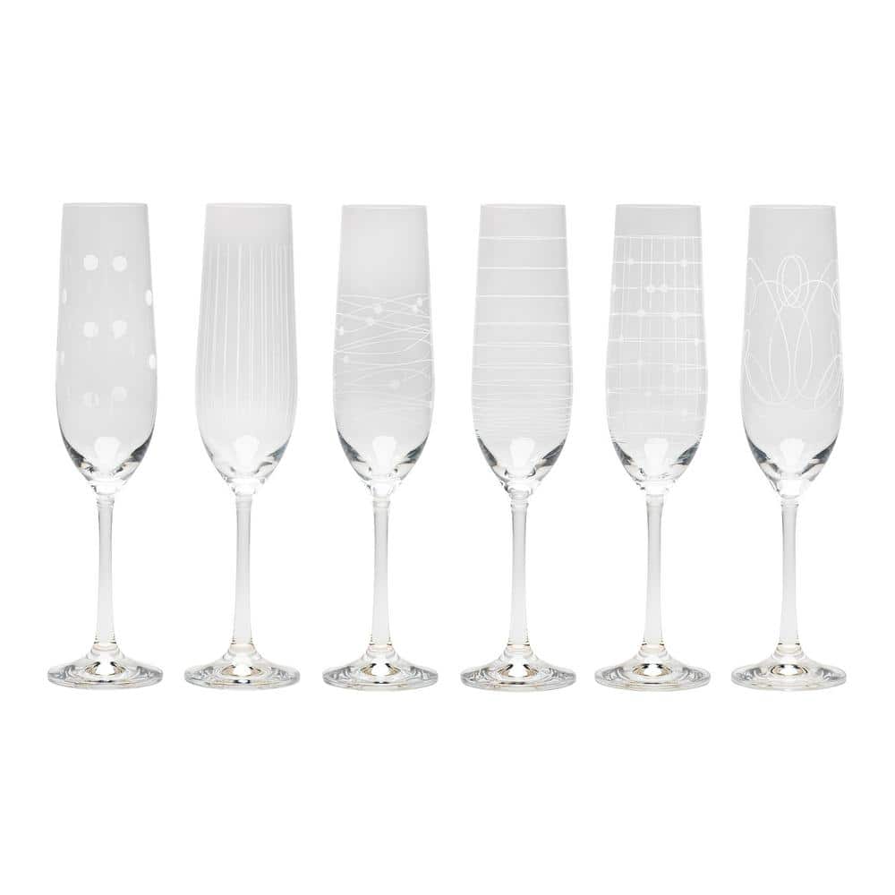 David Shaw Designs 6.5 oz. Elements Flute 6-Assorted (Set of 6) - Hercitys