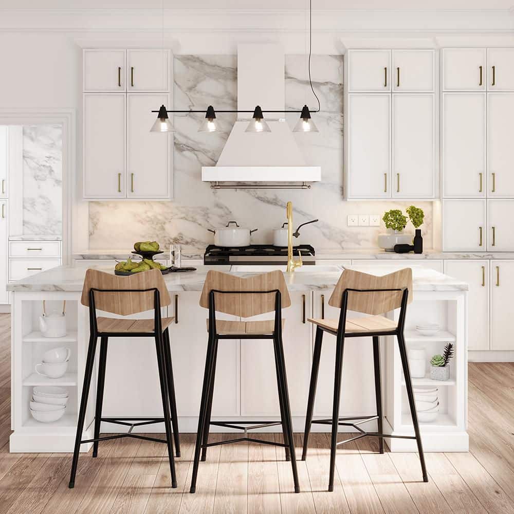 Franklin 36 in. W x 24 in. D x 34.5 in. H Assembled Plywood Base Blind Corner Kitchen Cabinet in Vesper White Soft Close - Hercitys