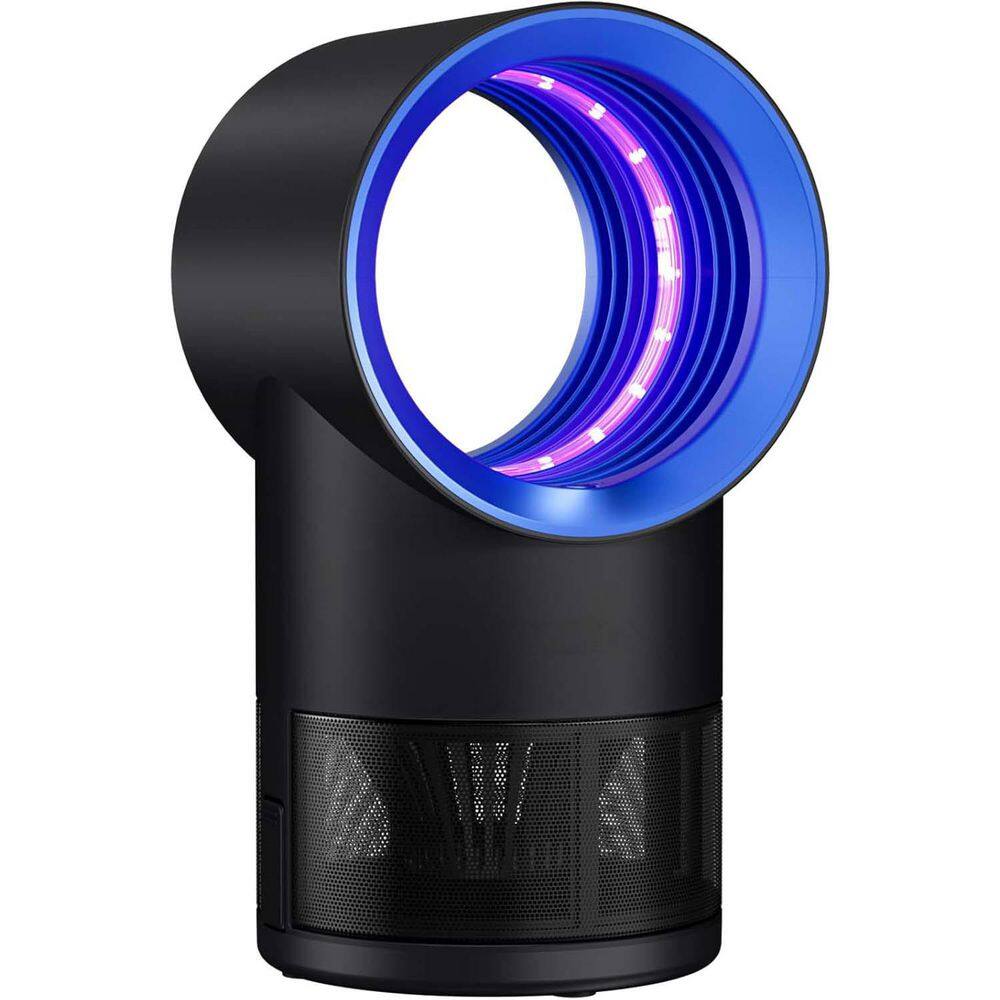 Indoor Electronic Fly Traps Zapper with Suction, Time Setting and Bug Light in Black - Hercitys