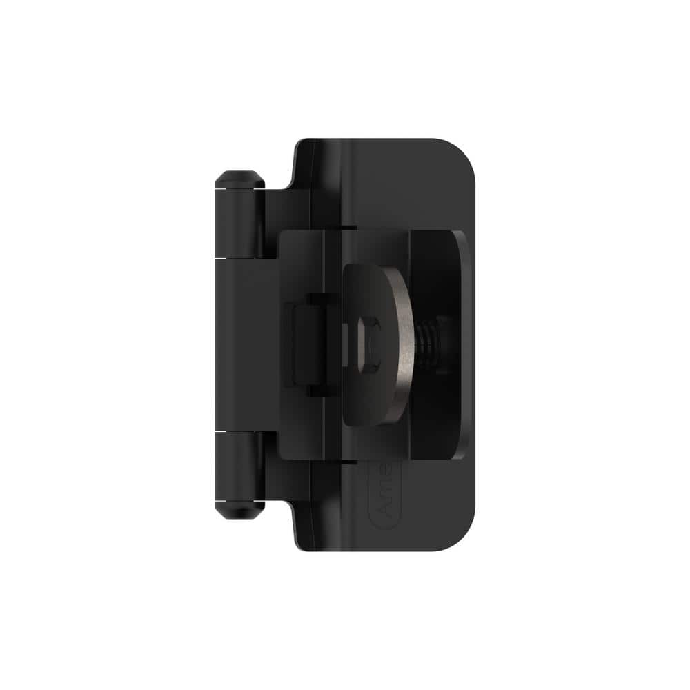 Matte Black 3/8 in. (10 mm) Inset Double Demountable, Cabinet Hinge (2-Pack) - Hercitys