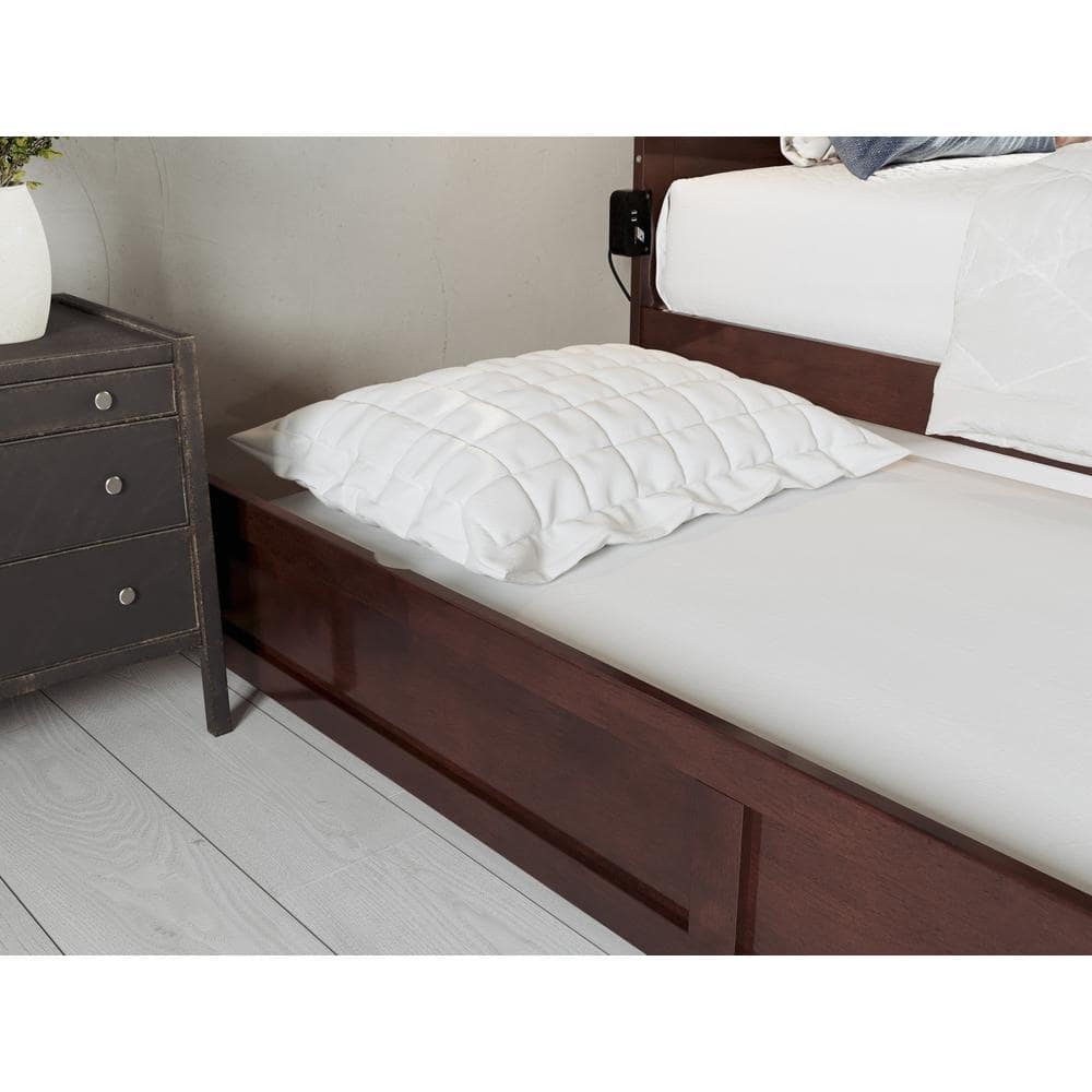 Island Walnut Twin Trundle Roll Out Daybed with wheels - Hercitys