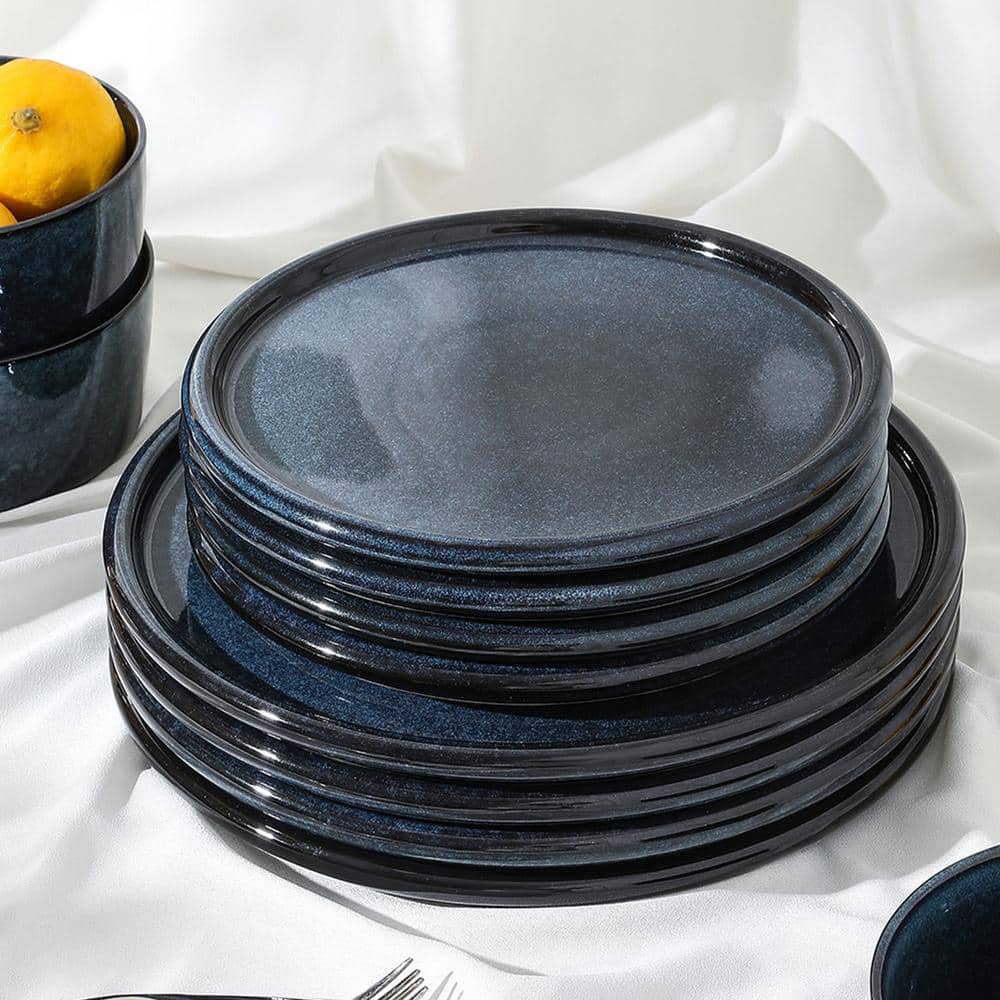 Eden 4-Piece Dark Blue Stoneware Full Set (Service for 4) - Hercitys