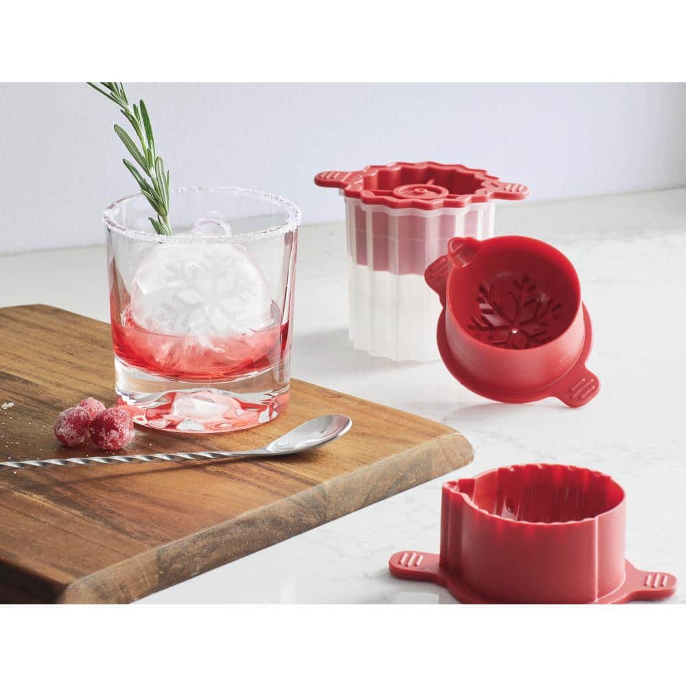 Christmas Ornament Ice Molds, Set of 4, for Making Festive, Slow-Melting Drink Ice - Hercitys