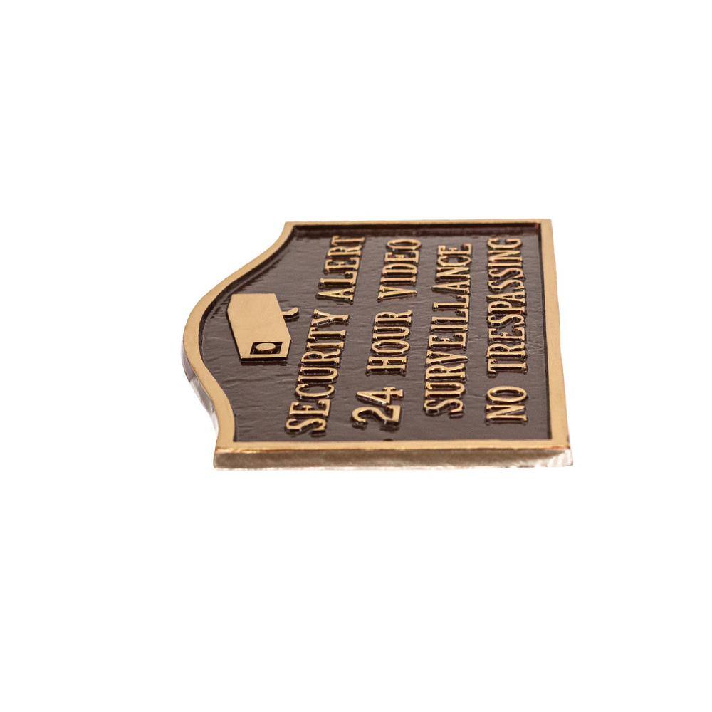 Security Alert Small Statement Plaque – Oil Rubbed/Gold - Hercitys