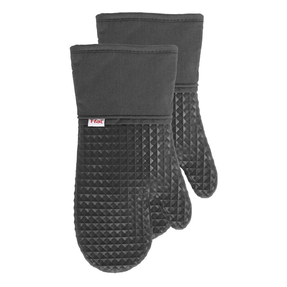 Charcoal Waffle Silicone Oven Mitt Set (2-Pack) - Hercitys