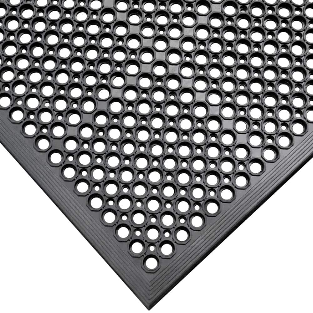 Dura-Chef Black 1/2 in. x 36 in. x 60 in. Rubber Comfort Mat - Hercitys