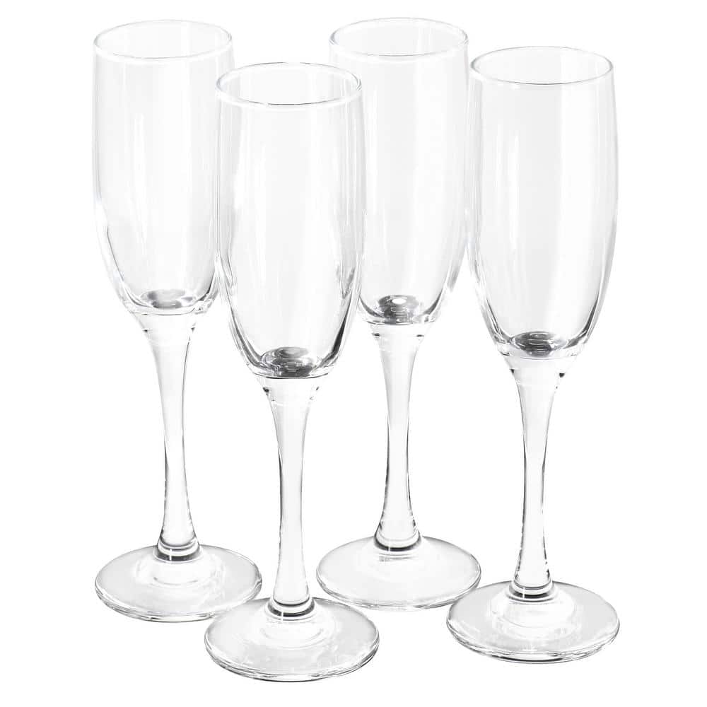 Belinni 4-Piece 6.4 Oz. Fluted Champagne Glass Set - Hercitys