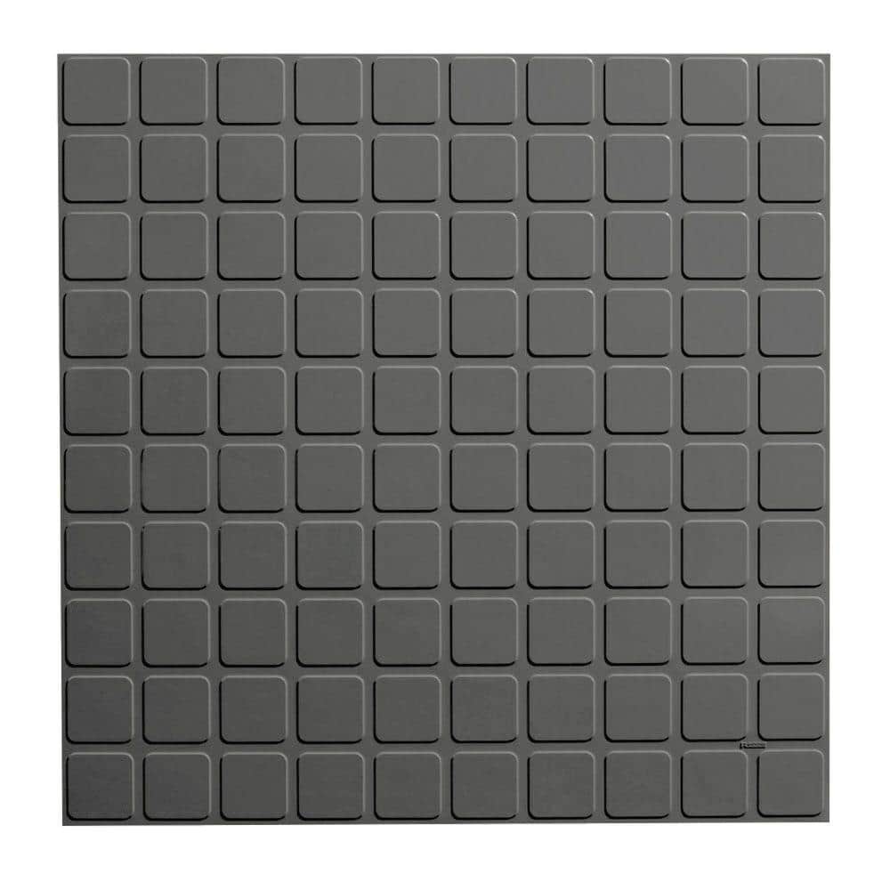 Square Profile 19.69 in. x 19.69 in. Charcoal Rubber Tile - Hercitys