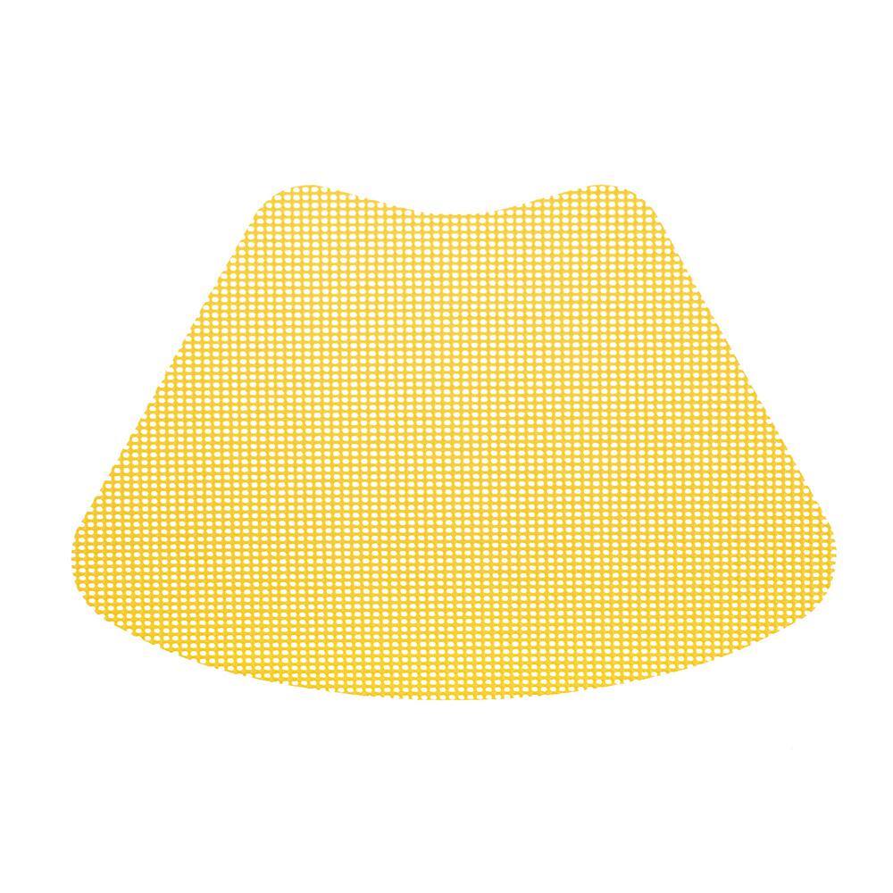 Fishnet 19 in. x 13 in. Yellow PVC Covered Jute Wedge Placemat (Set of 6) - Hercitys