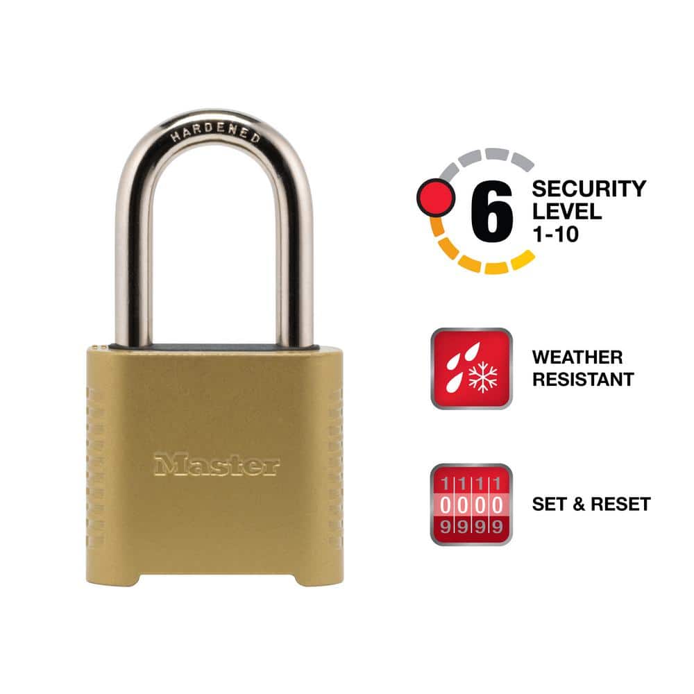Outdoor Combination Lock, 1-1/2 in. Shackle, Resettable - Hercitys