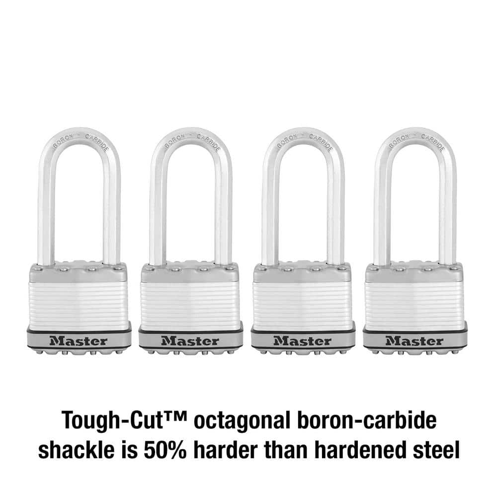 Heavy Duty Outdoor Padlock with Key, 2 in. Wide, 2-1/2 in. Shackle, 4 Pack - Hercitys