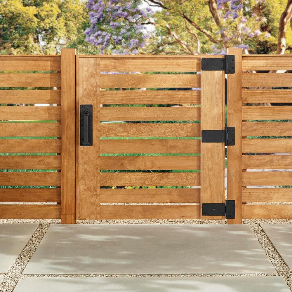 6 in. Black Heavy-Duty Gate Tee Hinge with Rust Defender - Hercitys