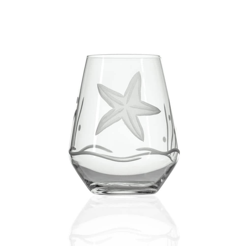 Starfish 18 oz. Stemless Wine Tumbler Glasses – Set of 4 - Hercitys