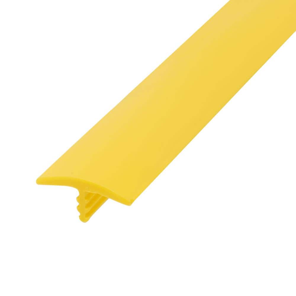 7/8 in. Yellow Flexible Polyethylene Center Barb Hobbyist Pack Bumper Tee Moulding Edging 25 foot long Coil - Hercitys