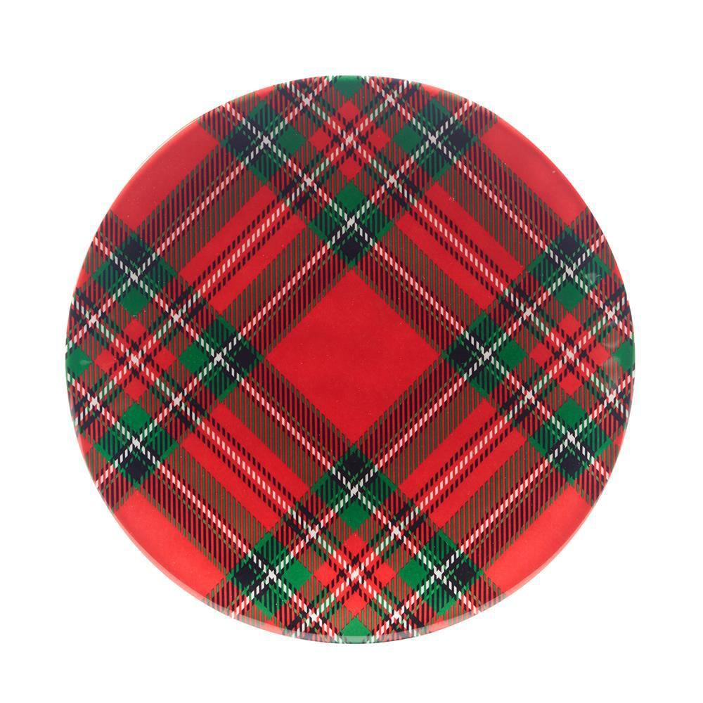 Christmas Plaid Assorted Colors Salad Plate (Set of 6) - Hercitys