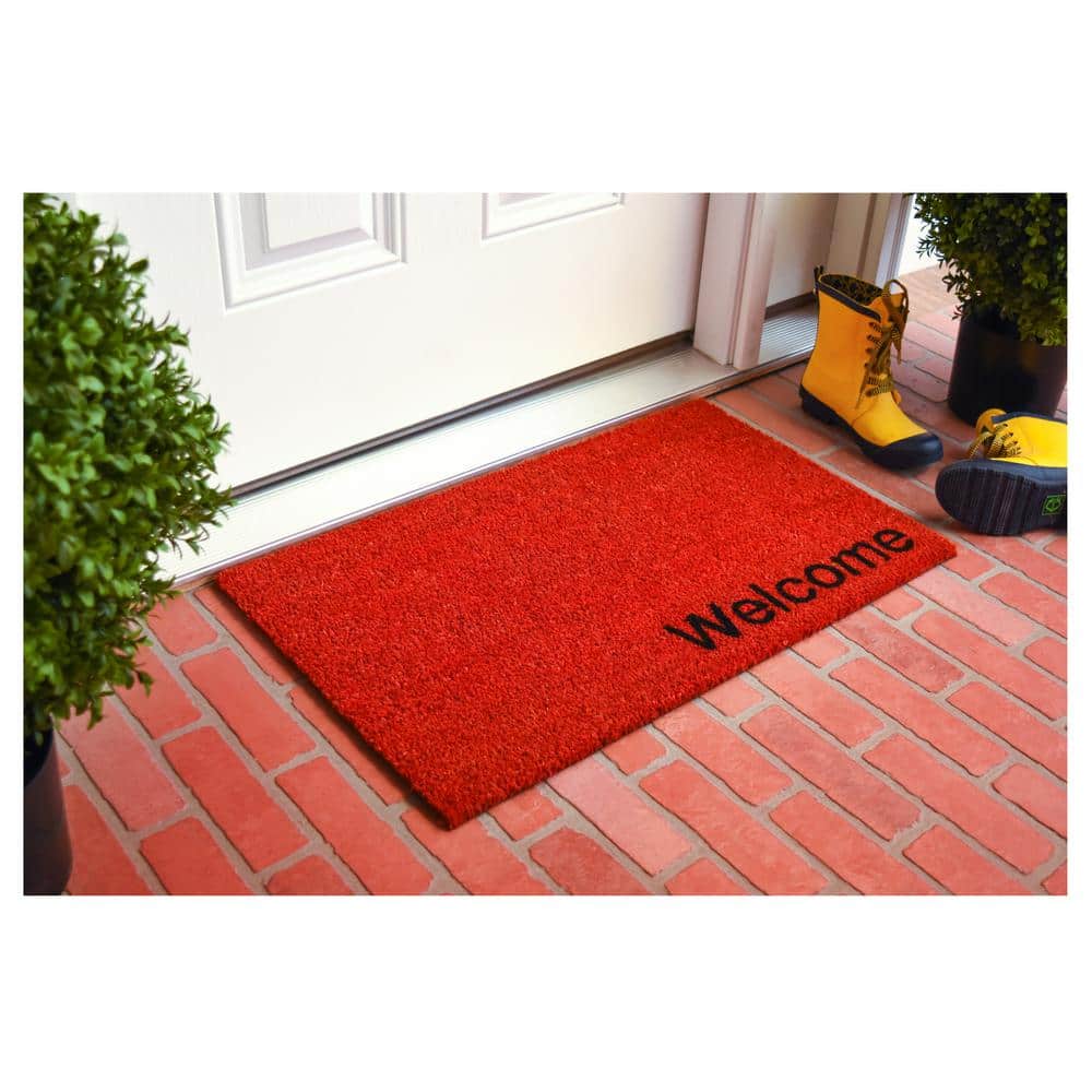 Collins Red Pastel Welcome Doormat, 24″ x 36″ - Hercitys