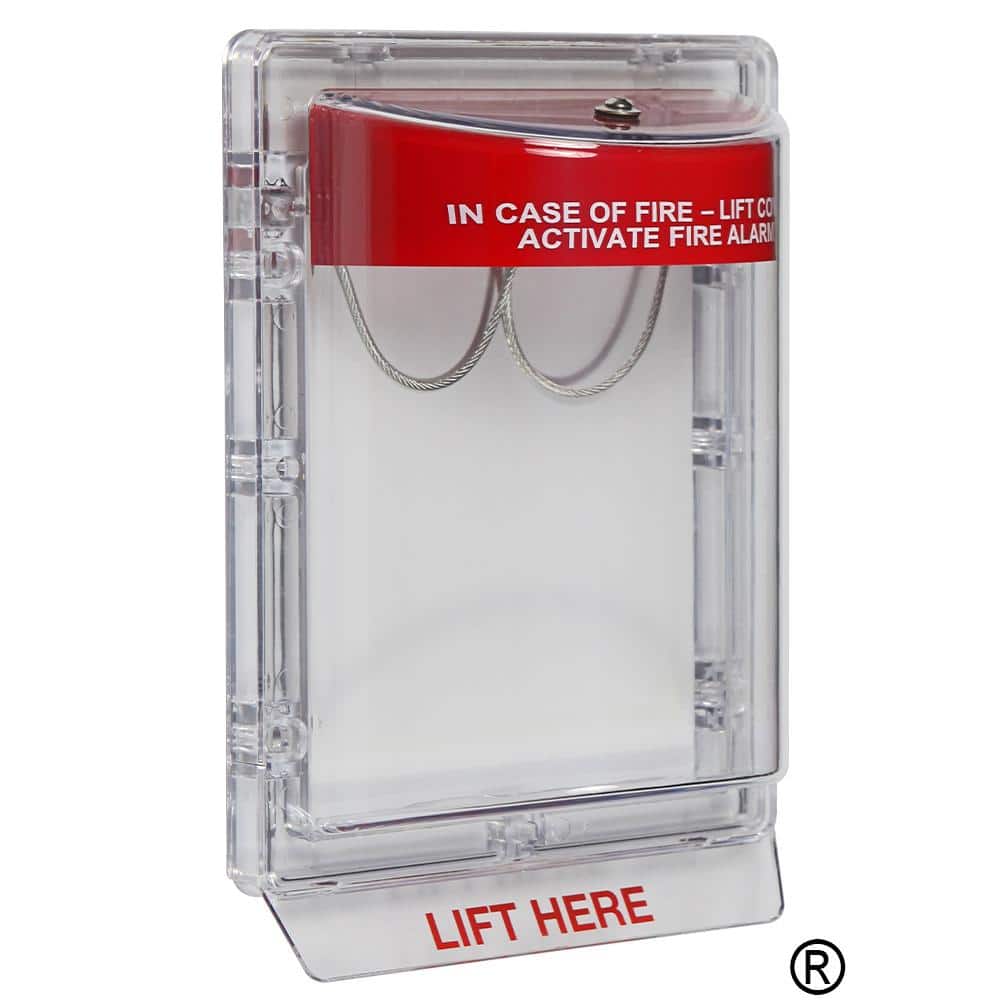 Stopper II Fire Pull Station Guard with Horn, Flush Mount, with Fire Label - Hercitys