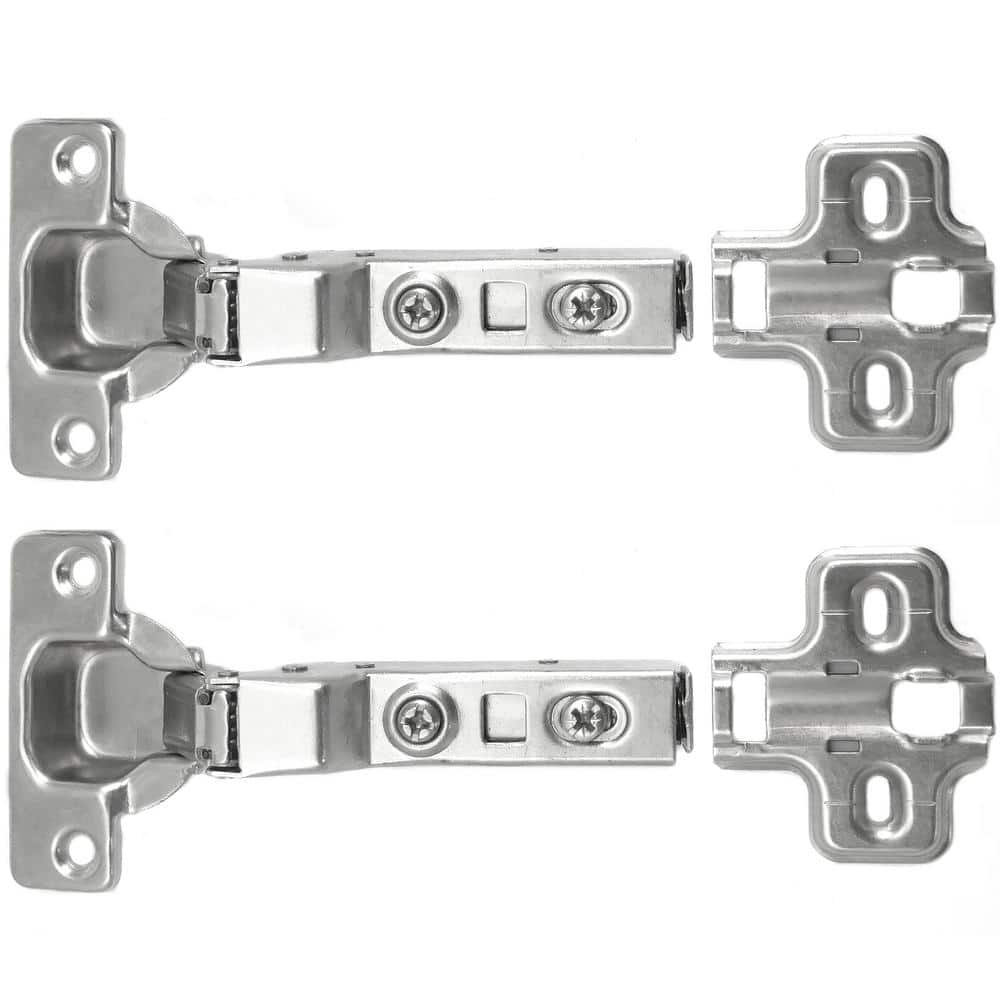 Full Overlay European Chrome 110-Degree Soft Close Hinge (10-Pack) - Hercitys