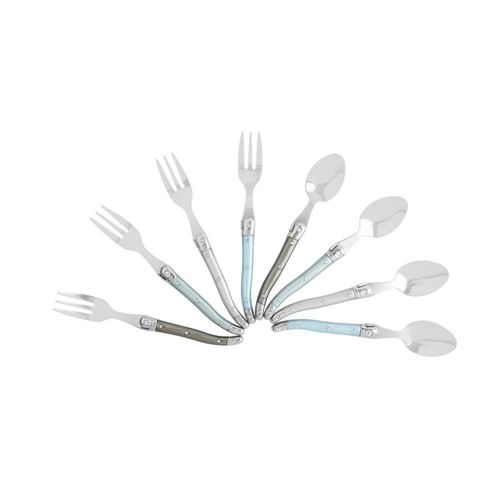 Laguiole Cocktail or Dessert Spoons and Forks, Mother of Pearl (Set of 8) - Hercitys