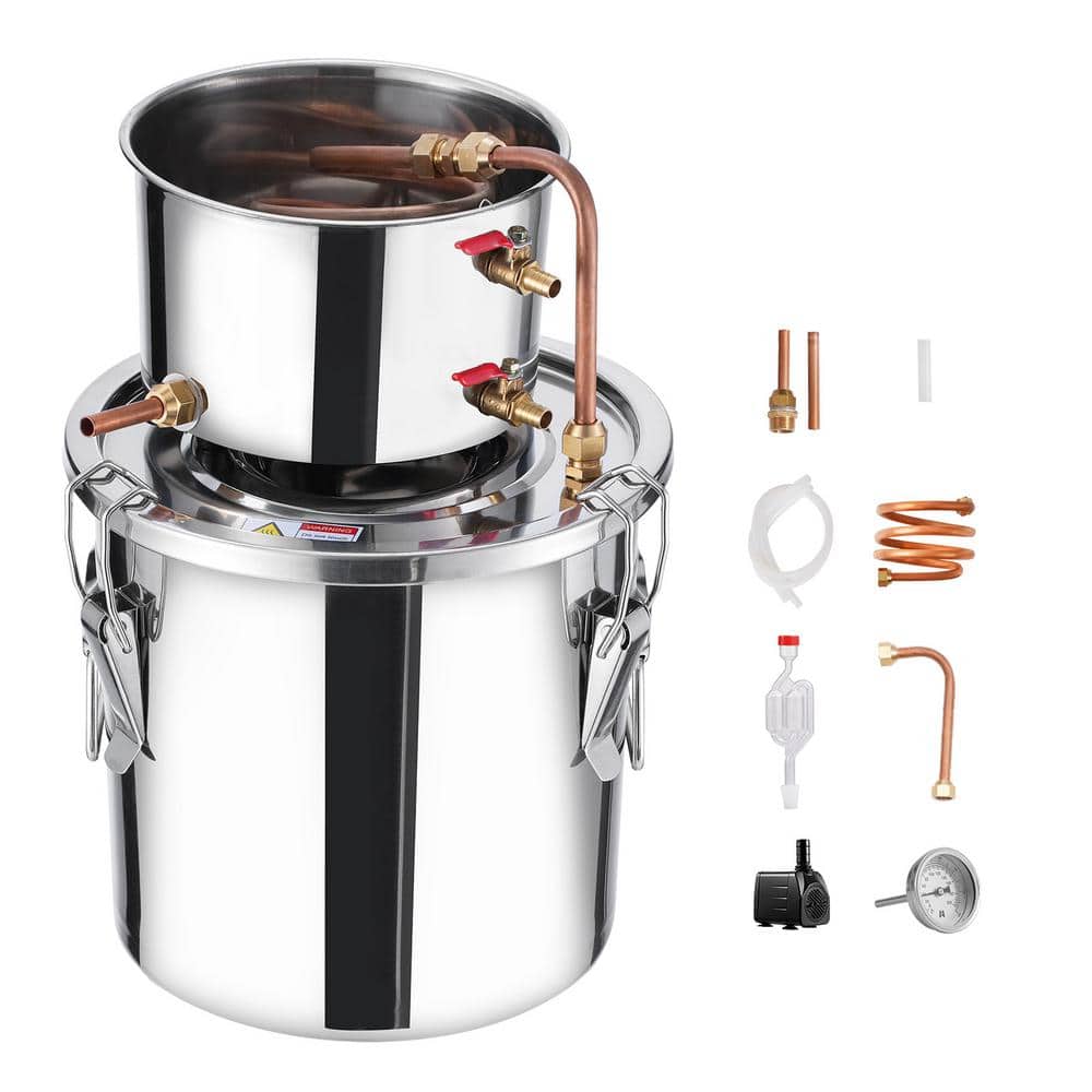Alcohol Still, 3 Gal. / 11.4 L Stainless Steel Water Alcohol Distiller, Home Brewing Refining Fermentation Kit, Silver - Hercitys