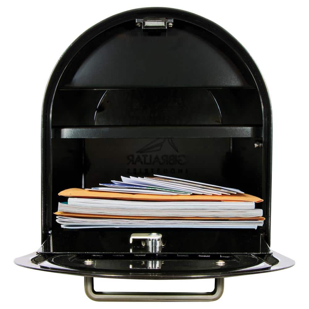 Reliant Black, Large, Steel, Locking, Post Mount Mailbox - Hercitys