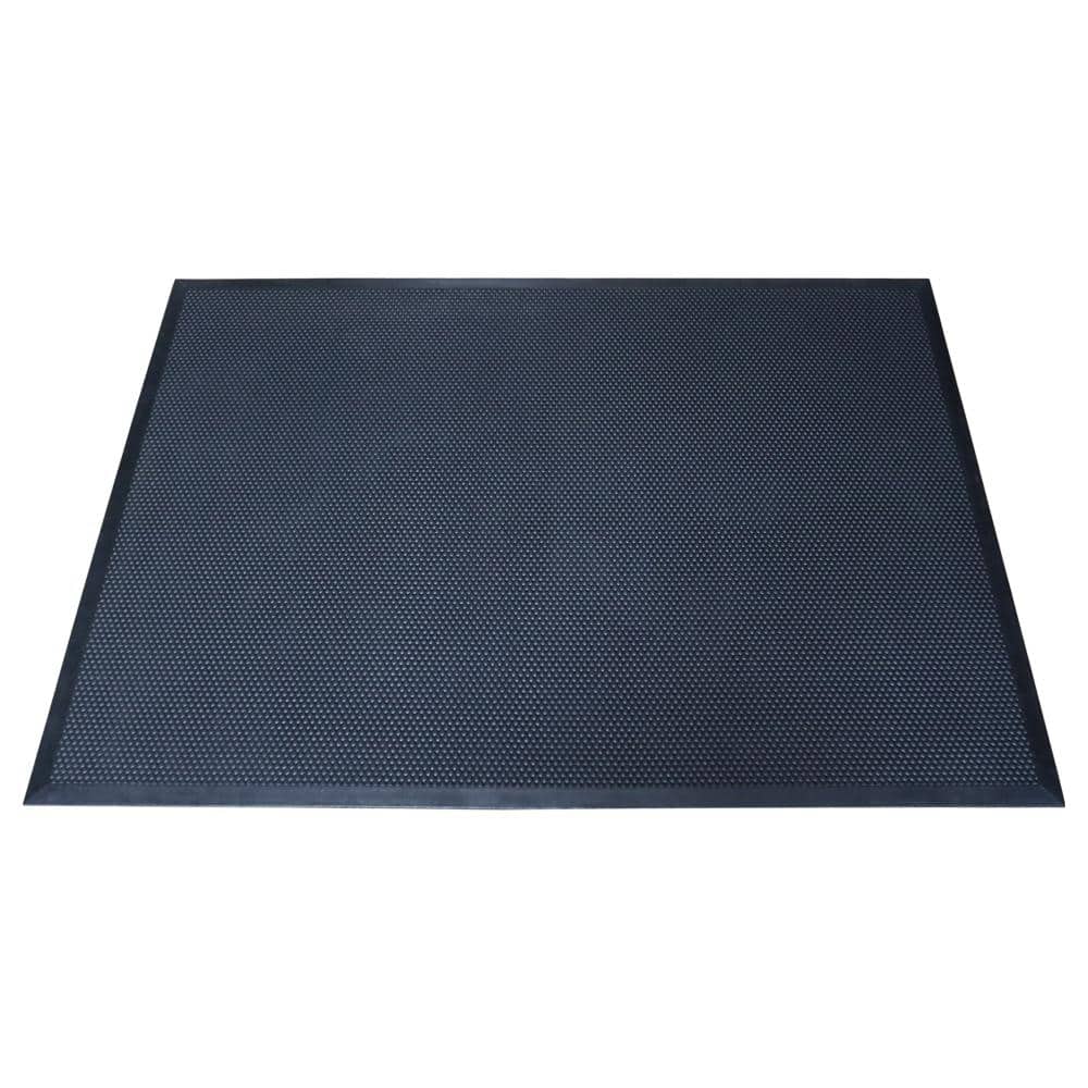 Black 31 in. x 35 in. Rubber Outdoor Playground Slide Landing Mat - Hercitys