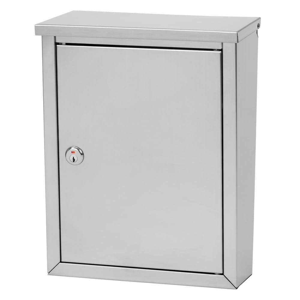 Regent Silver, Small, Steel, Locking, Wall Mount Mailbox - Hercitys