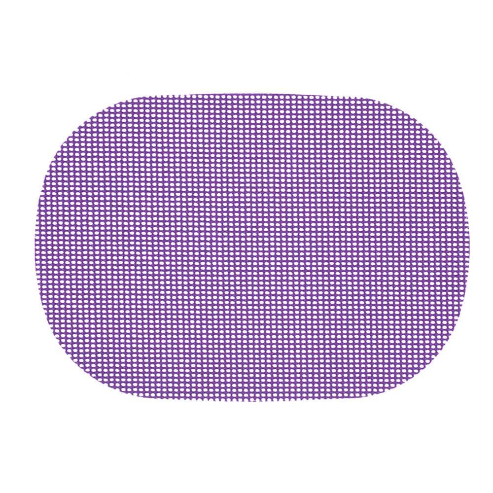Fishnet 17 in. x 12 in. Purple PVC Covered Jute Oval Placemat (Set of 6) - Hercitys