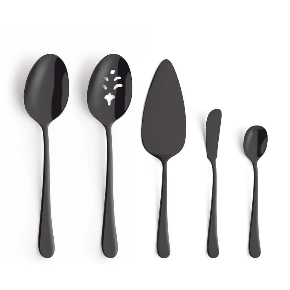 Austin Serving Set, Black, 5-Piece - Hercitys
