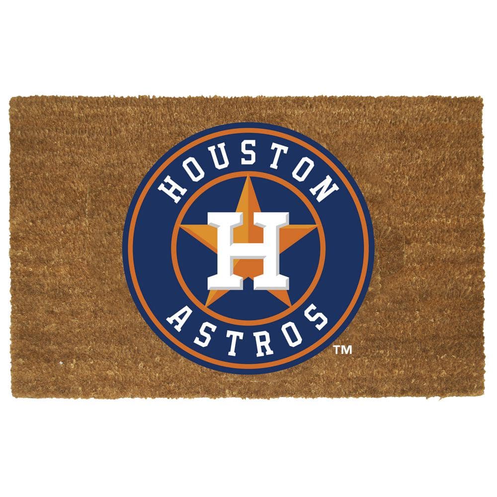 Houston Astros 19.5 in. x 29.5 in. Coir Fiber Colored Logo Door Mat - Hercitys