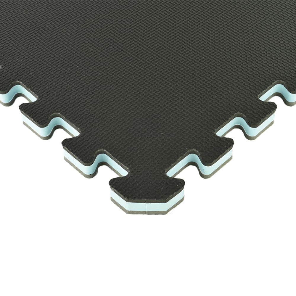 Home Sport and Play Black/Gray 24 in. W x 24 in. L Foam Exercise and Gym Interlocking Tiles (38.75 sq. ft.) (10-Pack) - Hercitys