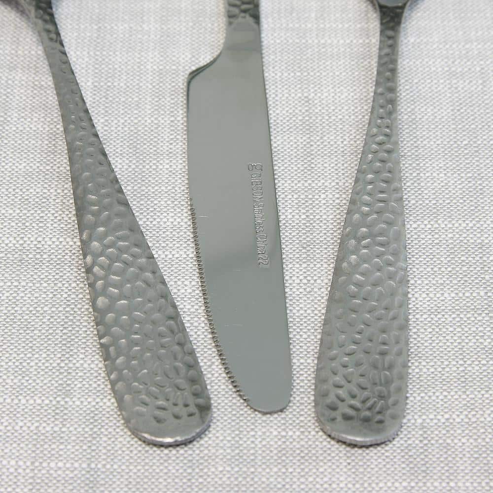 Hammered 46-Piece Stainless Steel Flatware Set (Service for 8) - Hercitys
