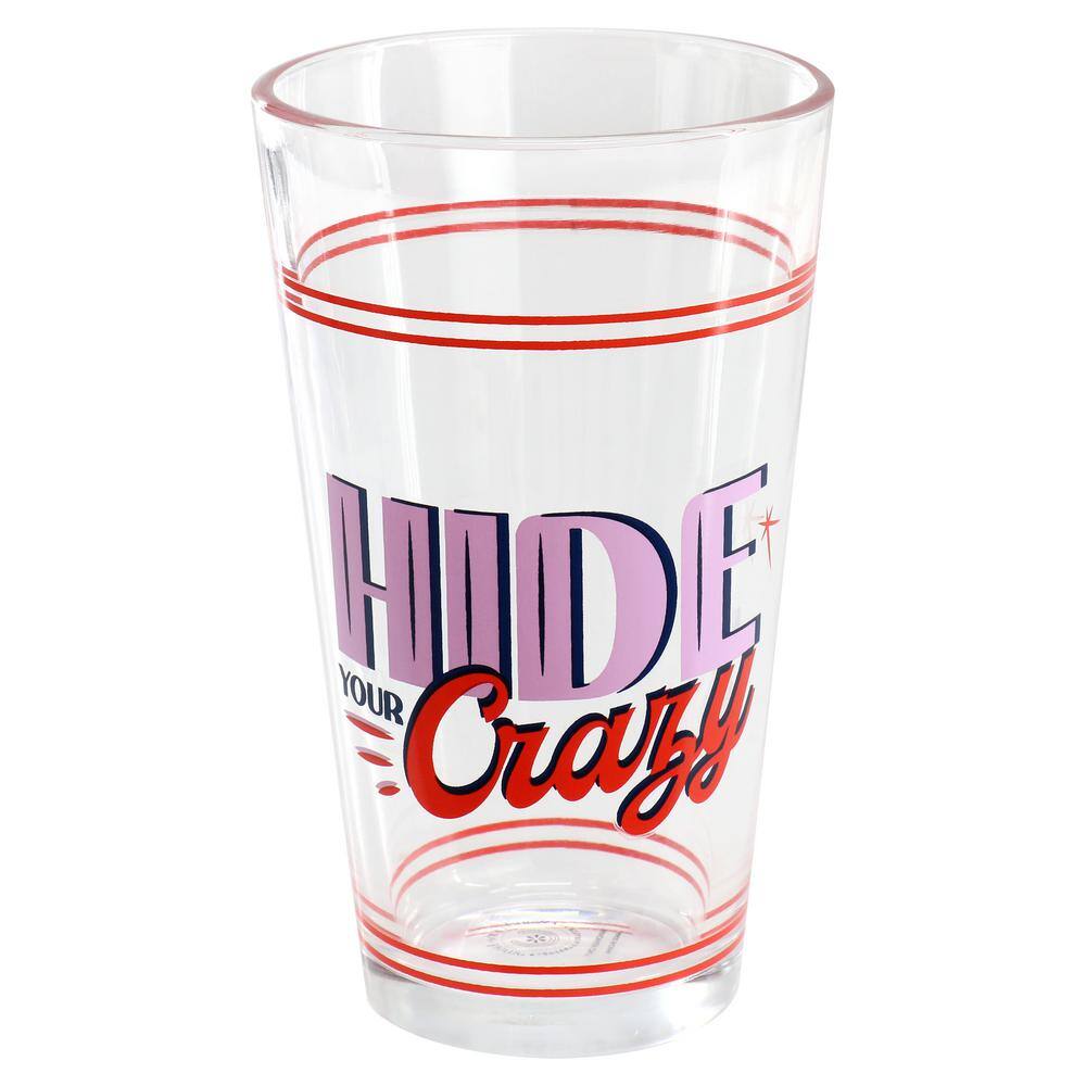 Honky Tonk 4 Piece 16.6 oz. Glass Tumbler Set in Multi - Hercitys