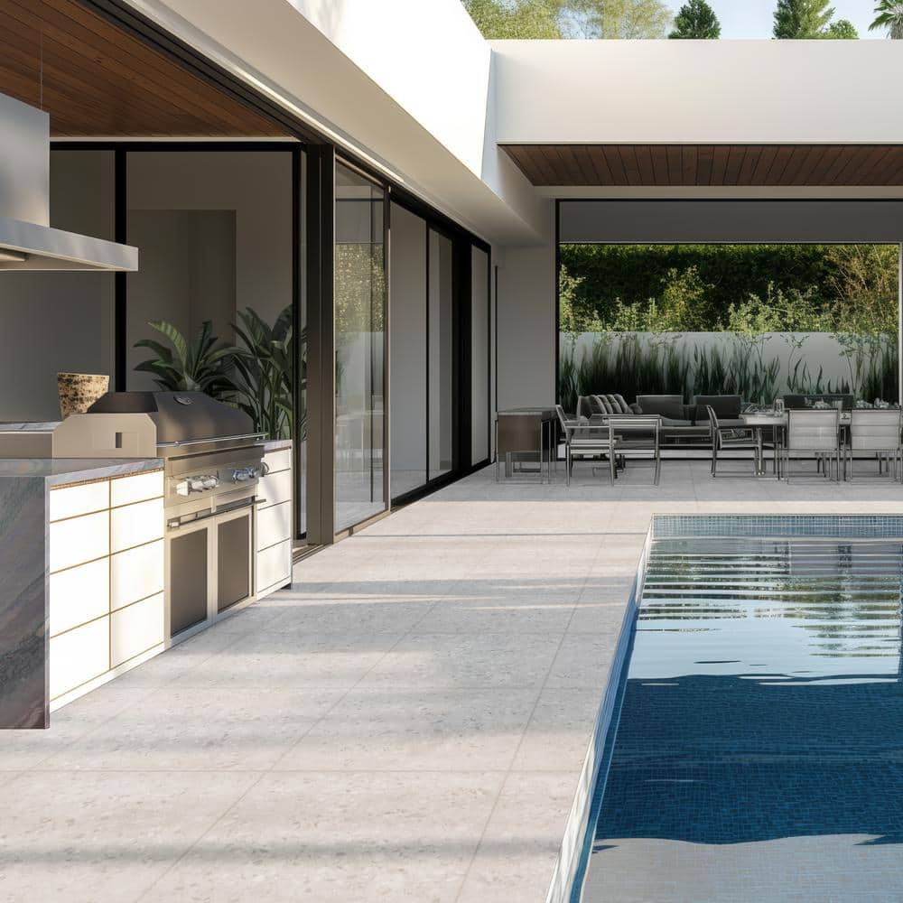 Terrazo Glacier 2 cm. x 24 in. x 24 in. Matte Porcelain Paver Tile (8 sq. ft./Case) - Hercitys