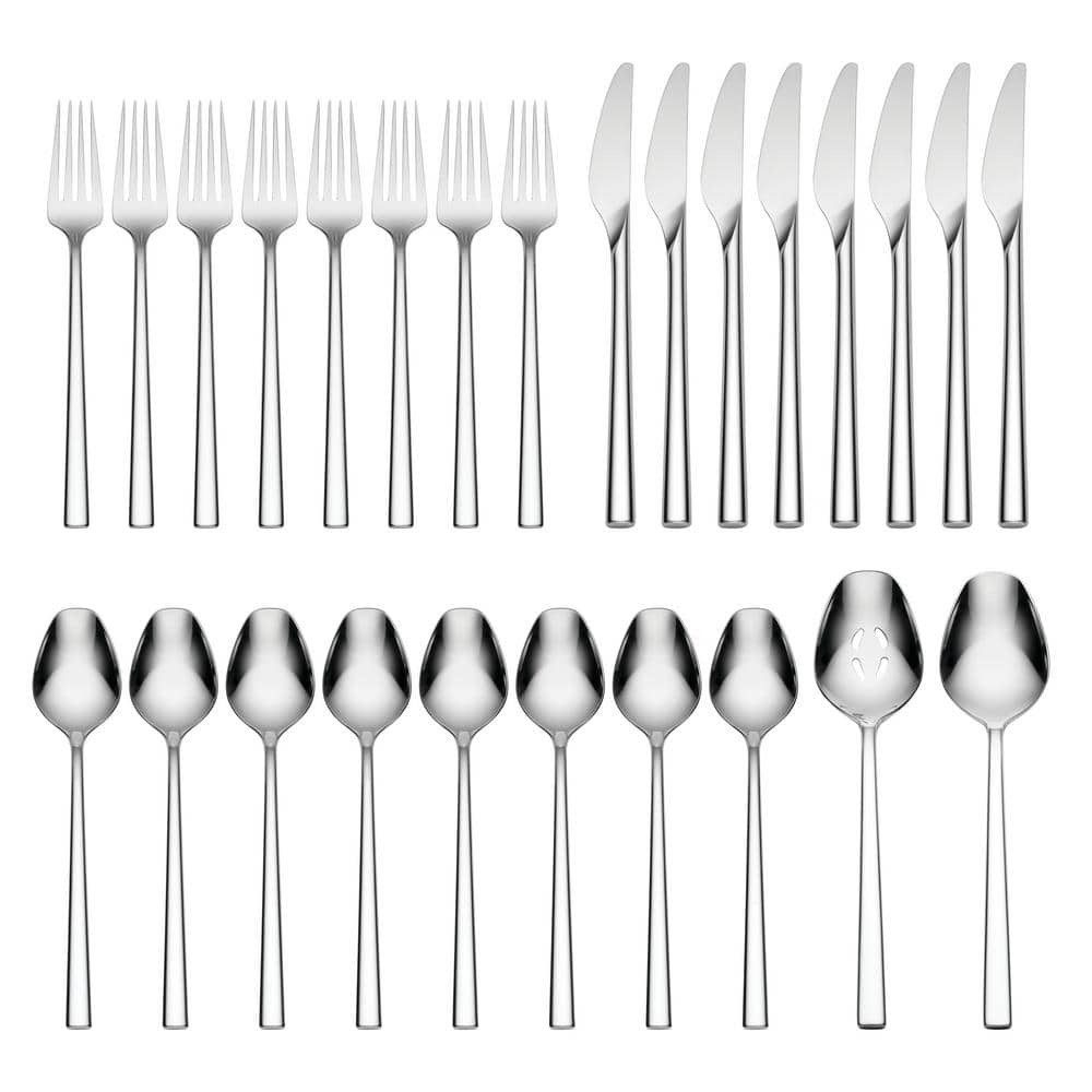 LX Collective 26-Piece Silver 18/10-Stainless Steel Flatware Set (Service For 8) - Hercitys