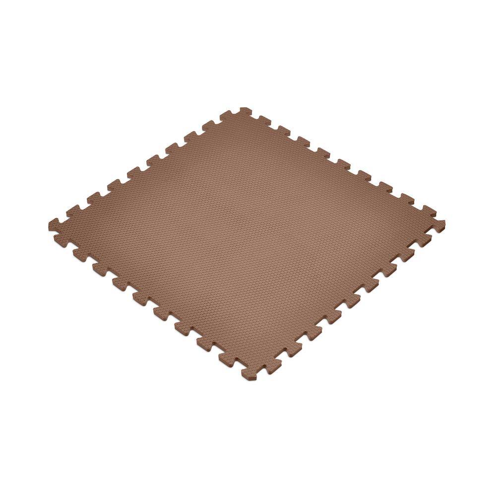 Brown 24 in. x 24 in. EVA Foam Non-Toxic Solid Color Interlocking Tiles (96 sq. ft. – 24 tiles) - Hercitys