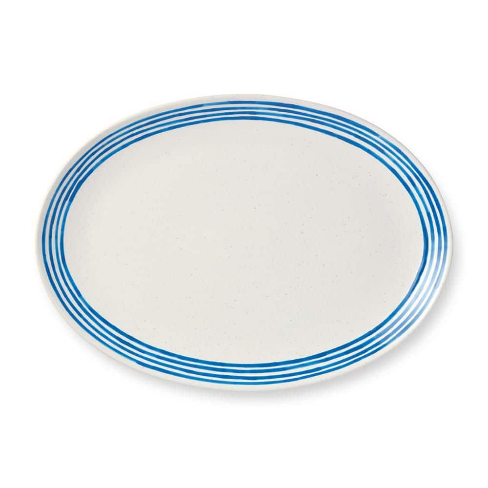Dockside 12 in. Blue Stoneware Platter - Hercitys