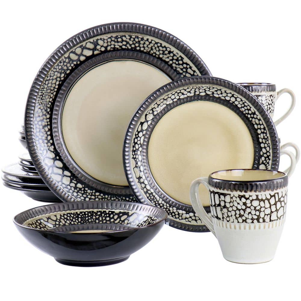 Desert Sand 16-Piece Stoneware Dinnerware Set - Hercitys