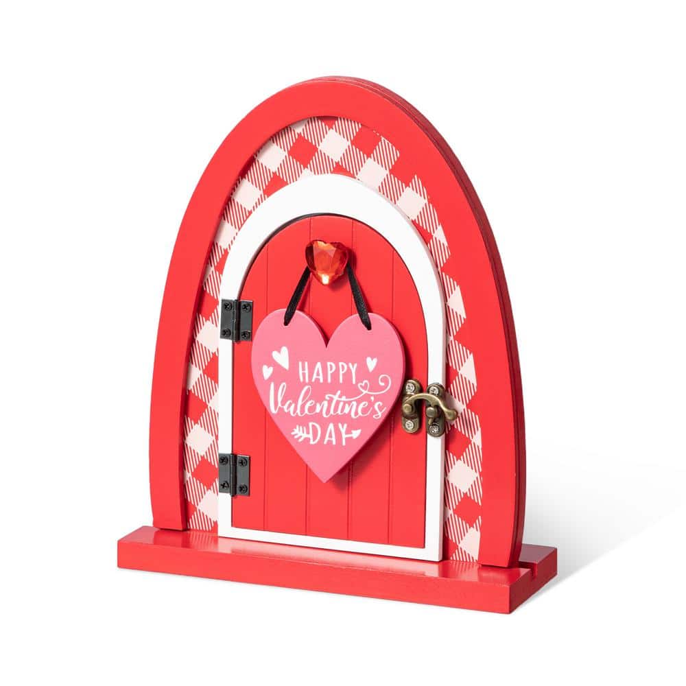 Valentine’s 8.5 in. H Wooden Door-Shaped Photo Frame Table Decor - Hercitys
