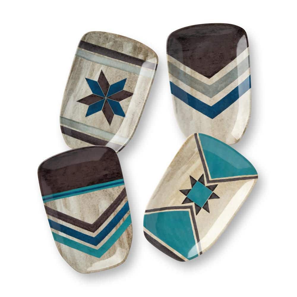 Wake At The Lake Multi-Colored 3-D Oar Canape Plate (Set of 4) - Hercitys