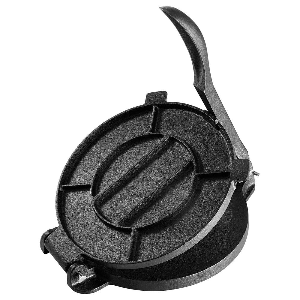 8in. Cast Iron Tortilla Press, Tortilla and Roti Maker with Pre-Seasoned Pataconera Maker with 100 Pcs, Tawa, Black - Hercitys