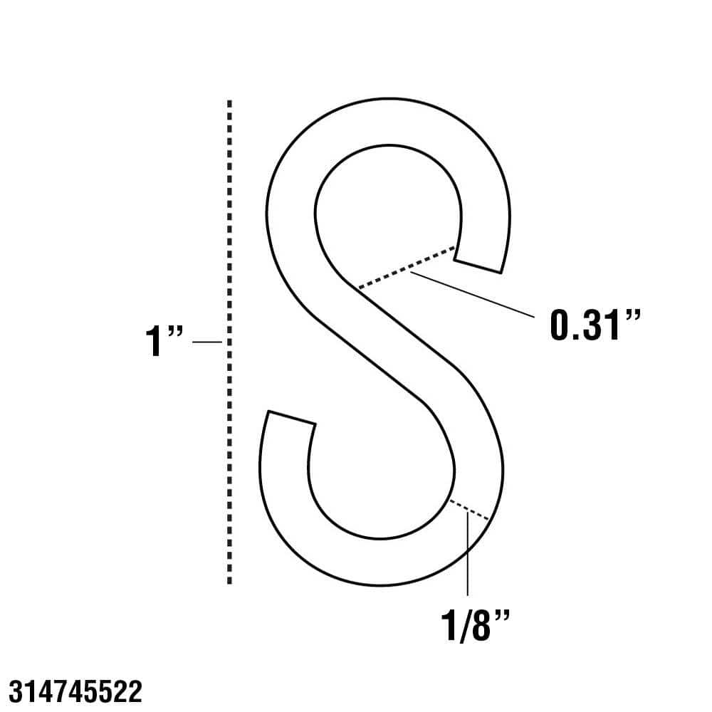 S-Hook 1/8 in. x 1 in. Z CP - Hercitys